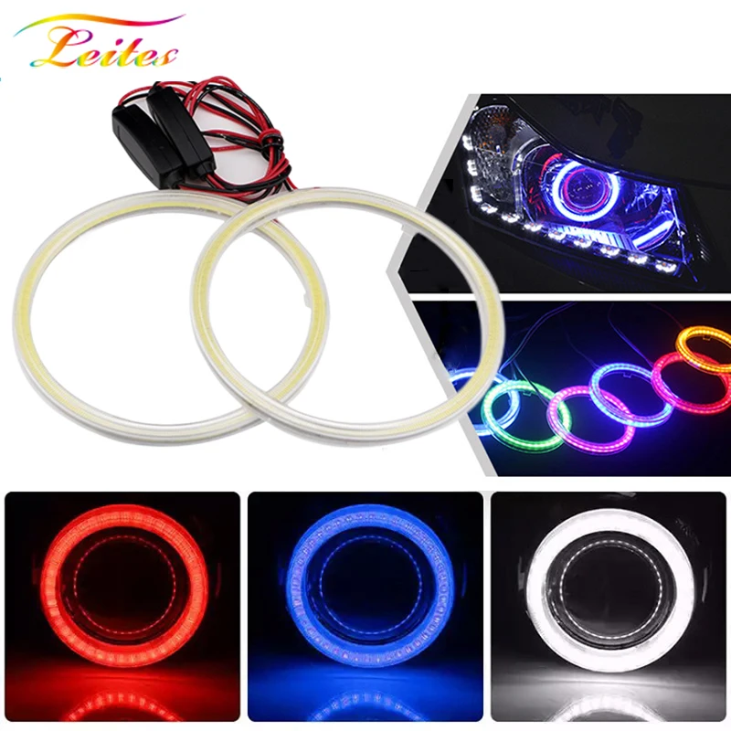 2x Super Bright Halo Halo Rings Cob Led Angel Eyech Svetlomet 60 mm 70 mm 80 mm 90 mm 100 mm 110 mm 120 mm motocykel vozidla DRL žiarovka žiarovka žiarovka