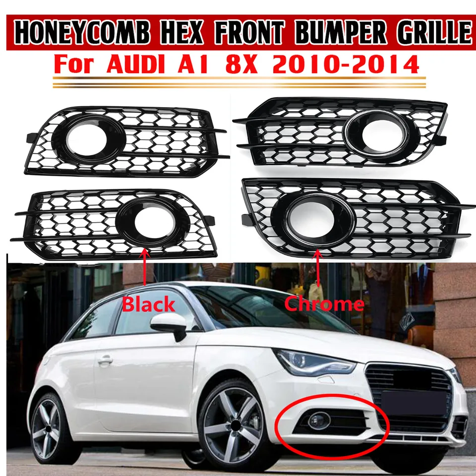 2x voštinová sieťová hmlová žiarovka kryt hmla Light Grille pre Audi A1 8x 2010-2014 predný nárazník mriežka 8x0807681a 8x0807682a