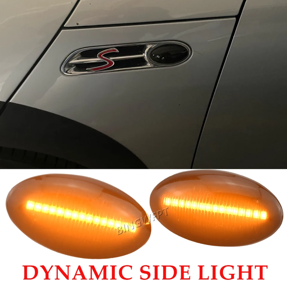 2x Vysoko kvalitné dynamické LED dióda Signálne svetlo SILD SILD UPARKOVANIE PRE BMW MINI COOPER R50 R52 R53 2002-2008
