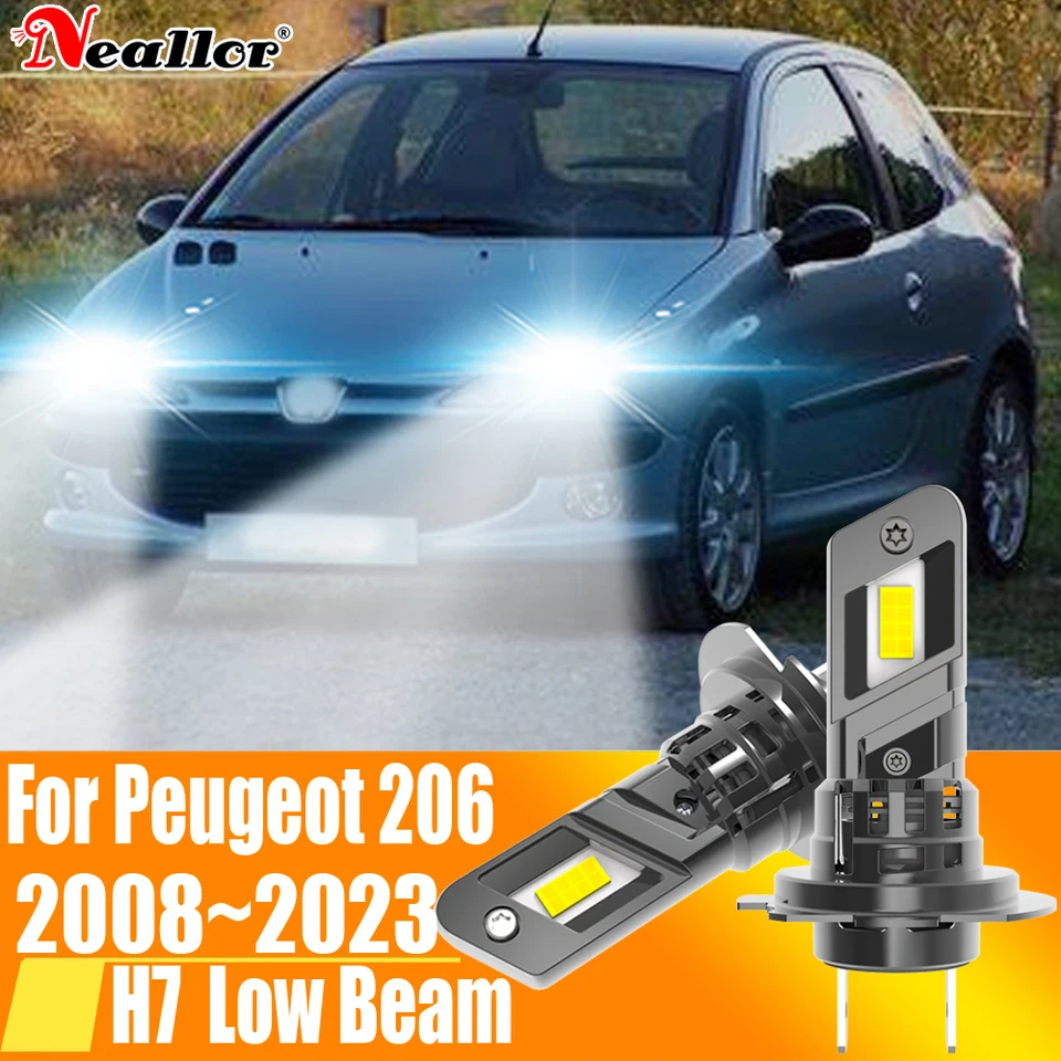 2x vysoký výkon H7 LED svetlomet Canbus bez chyby H18 žiarovka vozidla 6000K biele svetlo Moto diódová lampa 12V 55W pre Peugeot 206 2008 ~ 2023