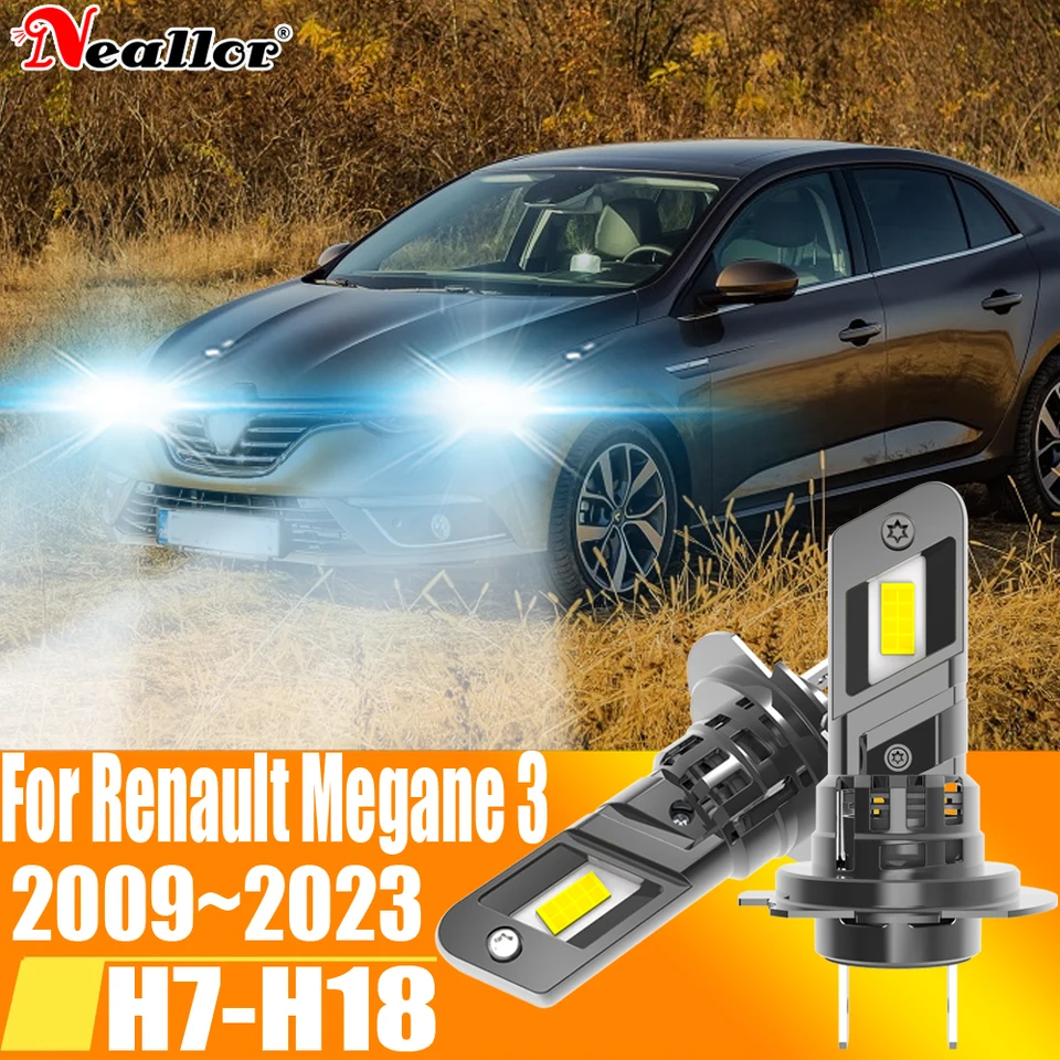 2x Vysoký výkon H7 LED svetlomet Canbus žiadna chyba H18 Automobilka 6000K Biele svetlo Diode Lamp 12 V 55W pre Renault Megane 3 2009 ~ 2023