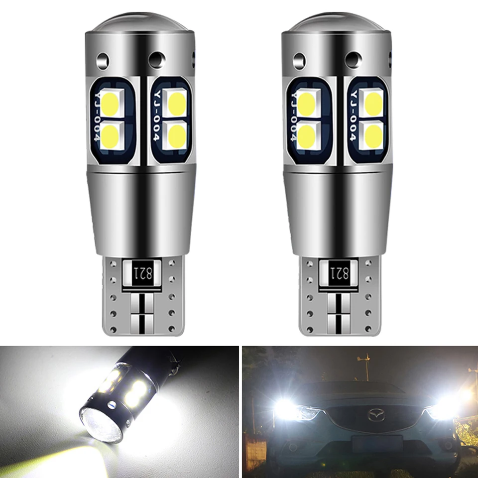 2x W5W T10 LED CANBUS Žiadna chyba 12V 6000K 3030 10 SMD CAR 5W5 LED žiarovka STRÁNKA STRÁNKA OUT SINGLELE SVETLE SUPER BLOWE WHITE
