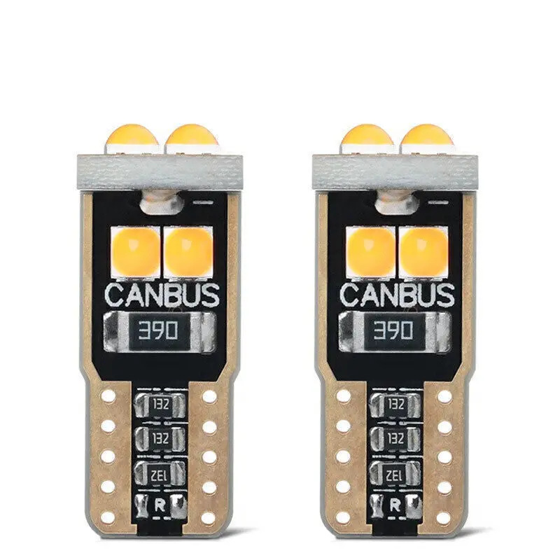 2x W5W T10 LED CANBUS Žiadna chyba 5W5 12V 5W WY5W Super Bright Car Interior Side Light 194 3030 6SMD Auto žiarovka biela jantárová modrá