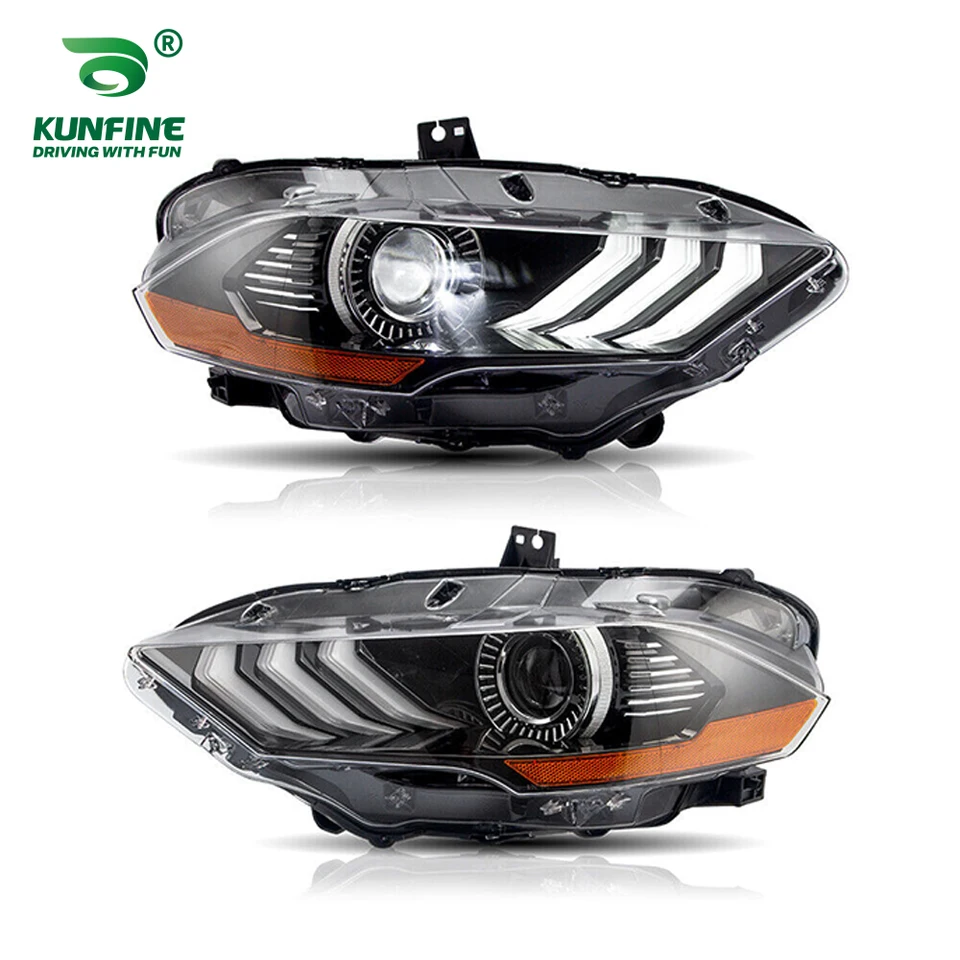 2x Zostava svetlometov automobilu pre Ford Mustang 2018-Up LED Car Tuning Light Empl Styling Styling Head Lamp Slup a prehrajte pár