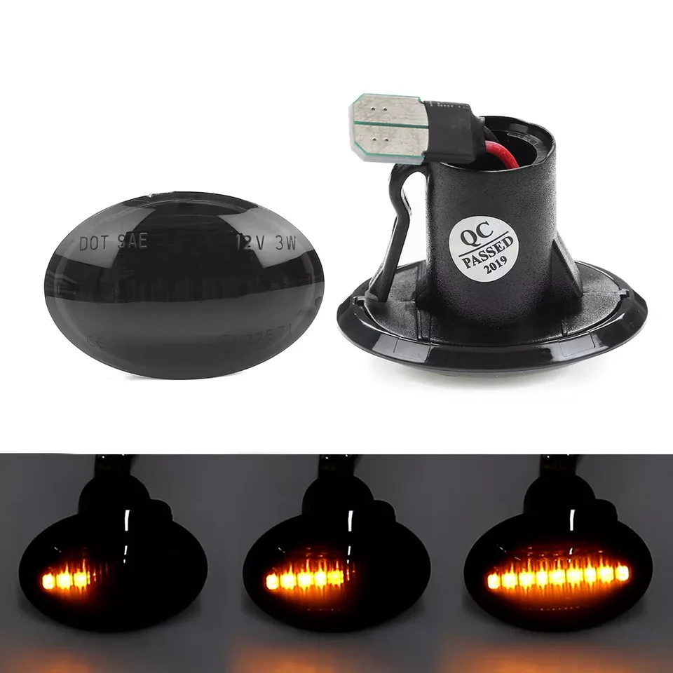 2x Údené LED indikátor bočného opakovača Svetlo pre Fiat Abarth 500 595C 312 Ford KA