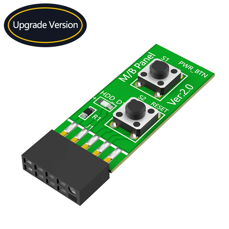 2x5-kolík na resetovanie/zapnutie/vypnutie spínača adaptéra s indikátorom LED pre stolný počítač pre Win7/8/10/11 Linux