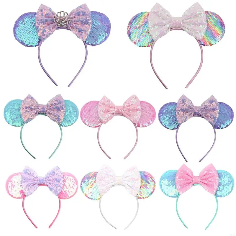 2xpc Glitter Mouse Ears čelenka Krásna flitrová vlasová čiapka pre deti Veľkonočné Halloween Cosplay rekvizity témy Kadské doplnky