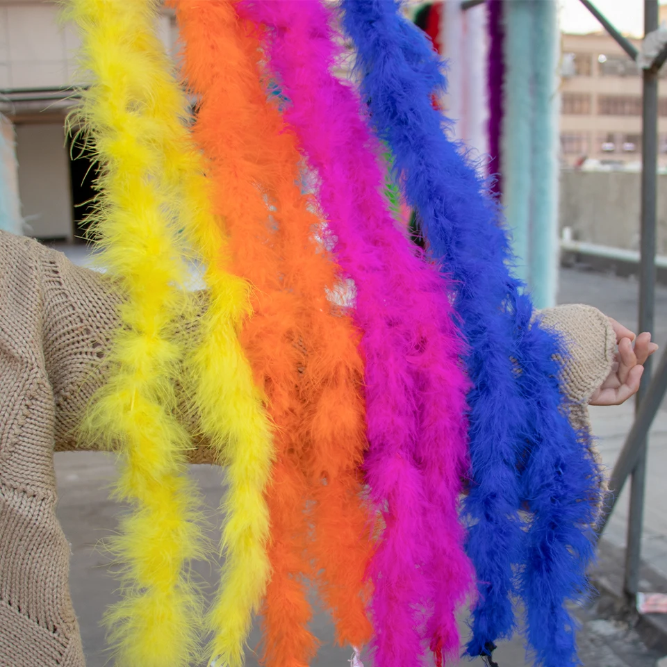 2yard ružový marabou perie boa cosplay kostým dekorácia biele morčacie perie boa karneval šál na svadobné šaty remeselnícke oblaky