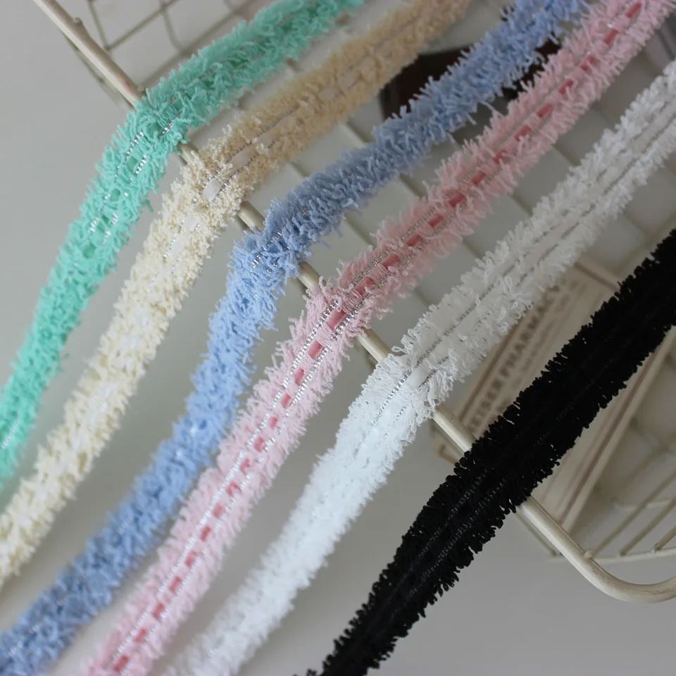 2yardy pružina Nová 1,8 cm Tweed Fringed Trim Strieborné zmiešané vrkočky Šijacie príslušenstvo pre zimné kabáty DIY Vintage Orezanie