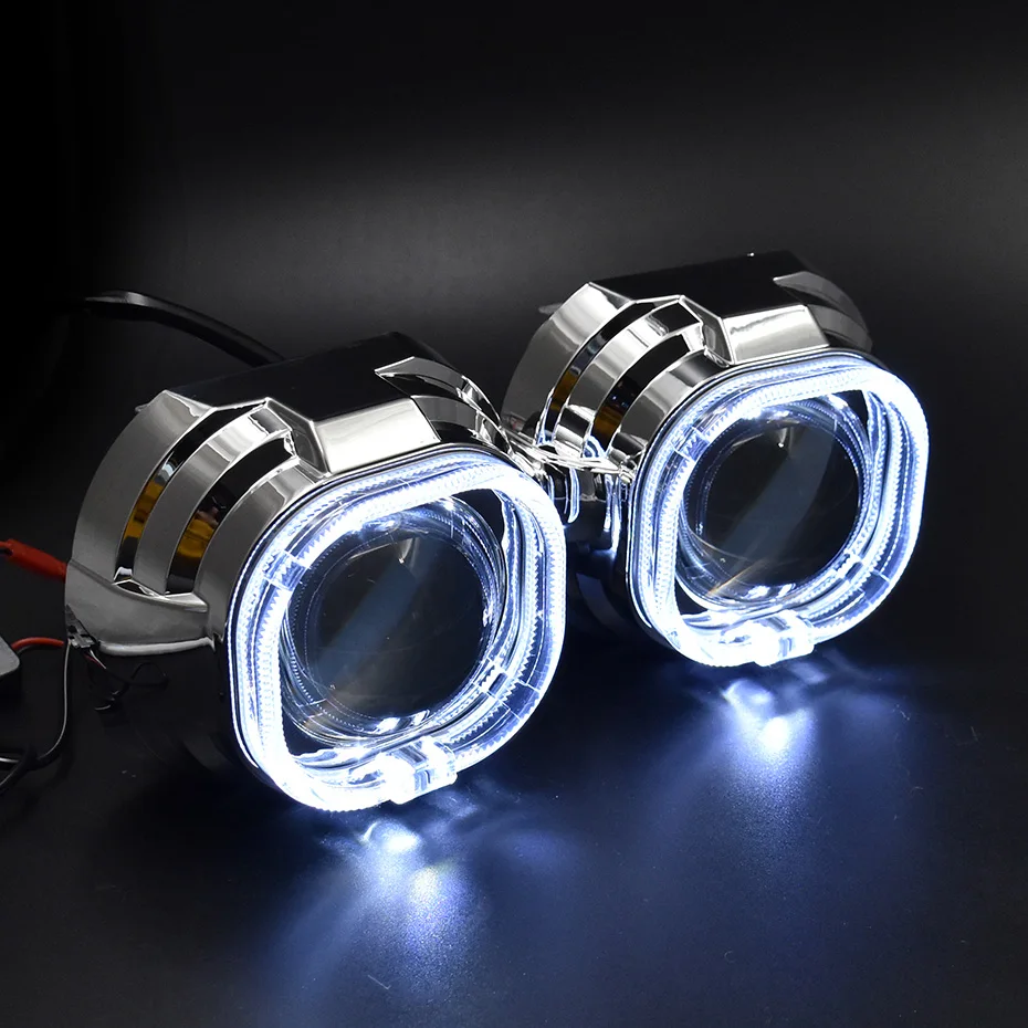 3,0 palca Upgrate Super Metal šošovky Bi-xenon Projector Použite H1 žiarovku s LED plášťami štvorcové anjelské oči Eypalot Eytafit H4 H7