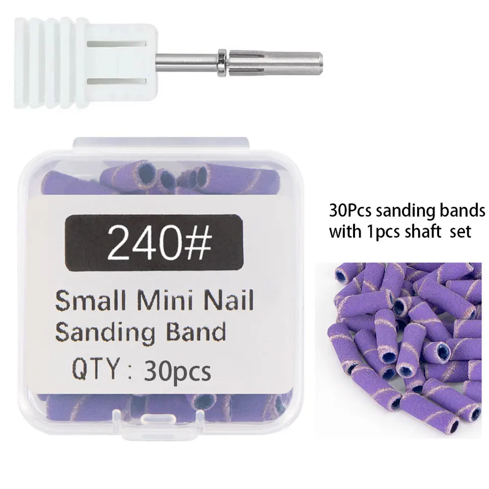 3,1 mm mini brúsky pásma s hriadeľom set na nechtových vŕtacích vrtákov nohu Foot Dishing Manikúre na nechtový gél Remover Nástroje striha