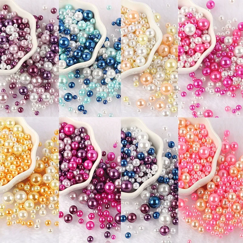3-10 mm 10g bez diery Abs Imitation Perl Bead Round Plastic Acryl Spacer Pilet For DIY šperky na výrobu nálezov