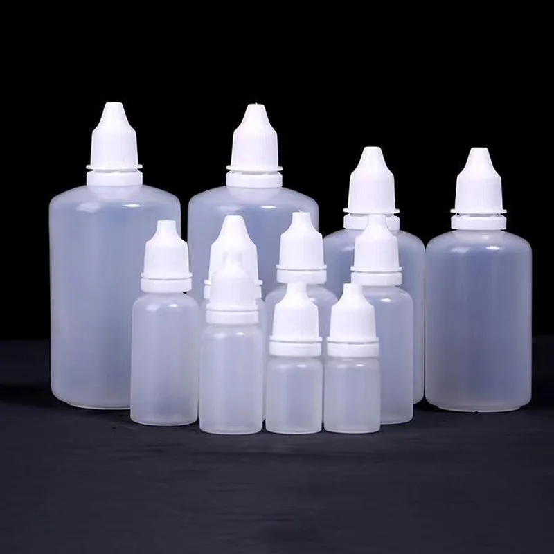 3-100 ml prázdne plastové plastické kvapky na fľašu s kvapkou na kvapku kvapaliny