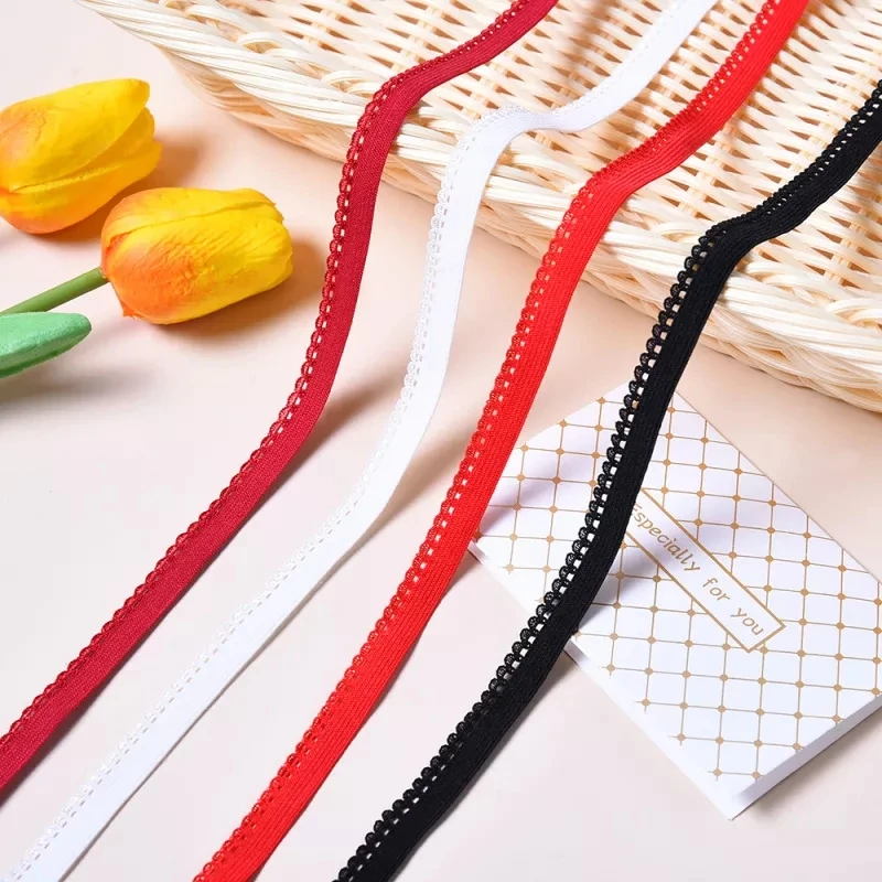 3-10Yards 10 mm pružné čipkové čalúnenie elastické pásové šitie pre spodnú bielizeň podprsenky Šijacie prístupy