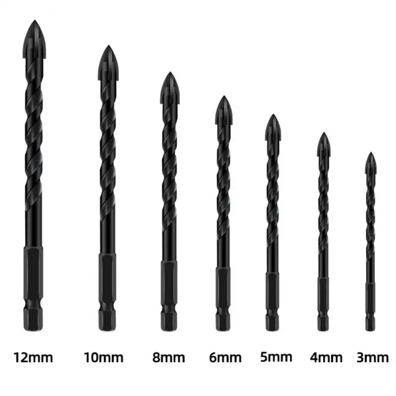 3-12 mm vŕtací bit multifunkčný sklenený trojuholník vŕtačka Keramická dlaždica betónová tehla Drevené diery píla kovová vŕtačka