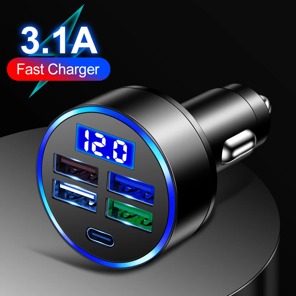 3.1a USB Car nabíjačka rýchle nabíjanie Typ C USB Phone Adapter v aute pre iPhone 13 Pro Xiaomi Huawei Samsung Quick Chick nabíjačka
