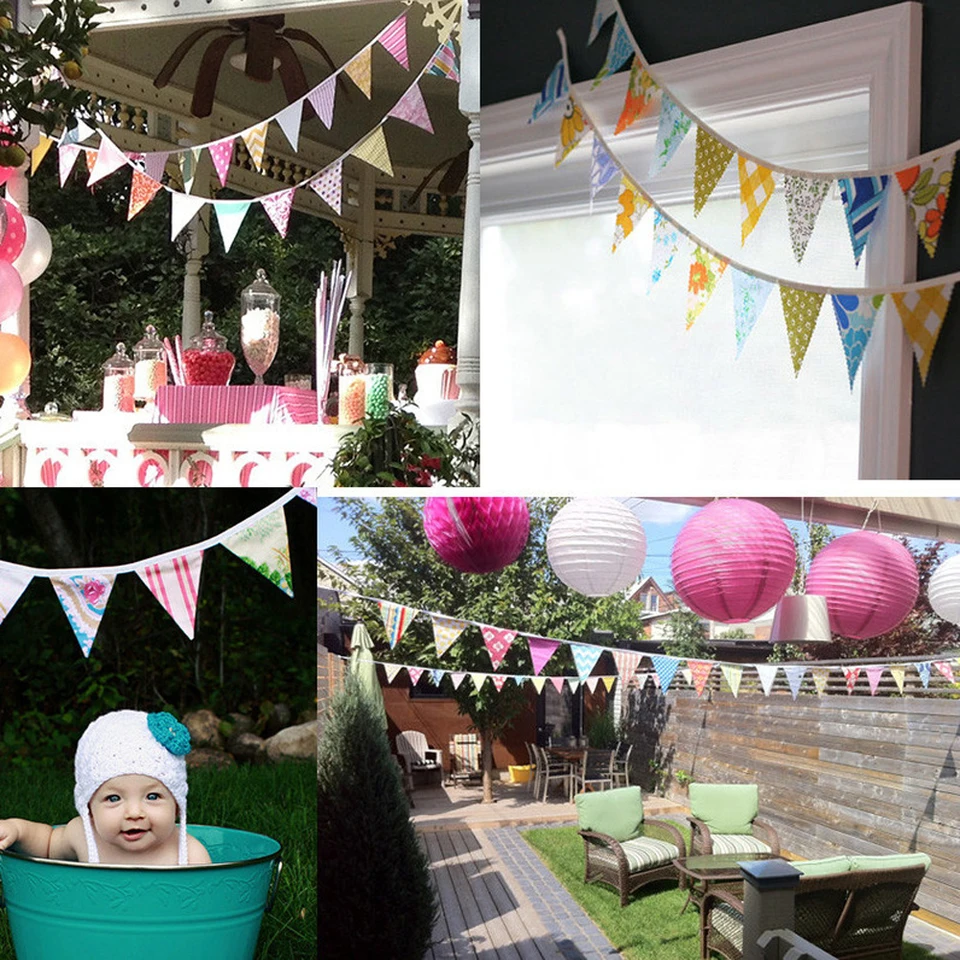 3,2 milióna večierkových dodávok Bunting Signs Wall Hanging Girland Cotton Triangle Fotografie Photo rekvizity detská izba Decor Decor For Shower