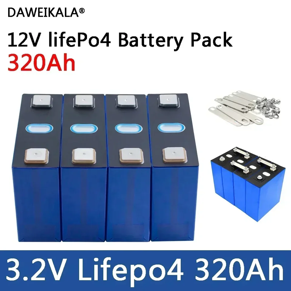 3,2 V LIFEPO4 batéria 320 HADA A batéria 12 V 24V 48 V Nabíjateľná lítium -železná batéria pre záložné napájanie RV člnový košík