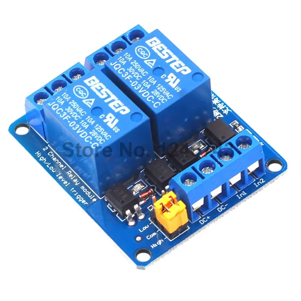 3,3 V 5V 12V 24V 2 kanálový reléový modul vysoký a nízka úroveň spúšťací spúšťač Dual OptoCoupler Izolation Relay Module doska