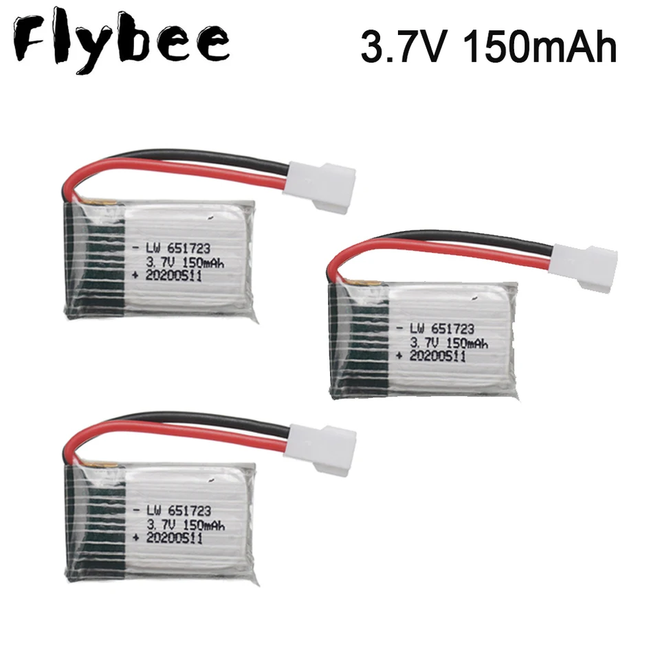 3/4/5ks 3,7 V 150 mAh lipo batéria pre JJRC H2 H8 H48 U207 RC QuadCopter Sure Parts 3,7V H8 Nabíjateľná batéria