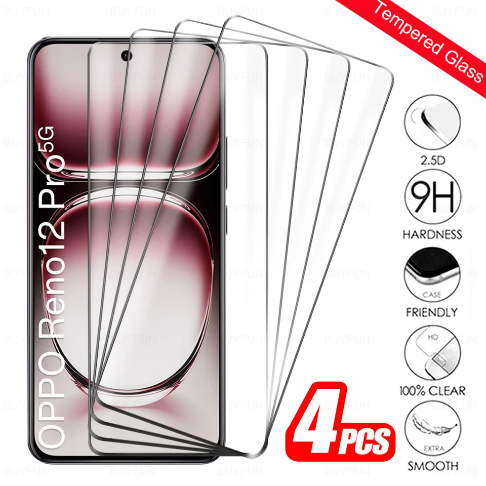 3/4ks zakrivené temperované sklo pre OPPO Reno12 Pro 5G Protector Screen Reno 11 10 Pro+ Reno12 Reno11 Reno10 Pro Plus 12Pro 11Pro