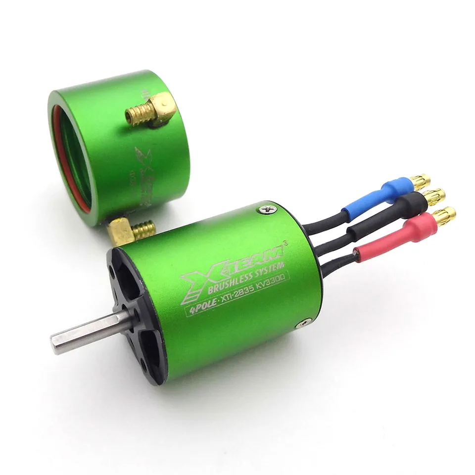 3-4S 2835 KV3300 4-stĺpky bez kefky 4 mm hriadeľ a chladiaci plášť chladený poťah pre RC LOT Jet Marine Yacht