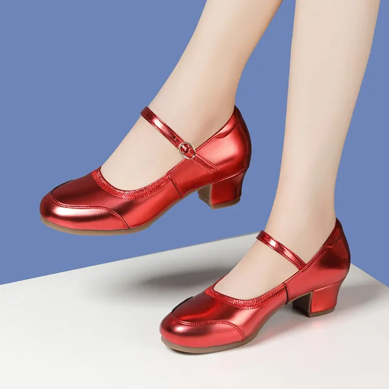 3,5 cm malá veľkosť 33-42 Módne pohodlné päty Medic Block topánky 2024 PLATNÉ PLATKY PUPS Ženy Mary Janes pre mamu Dance Work