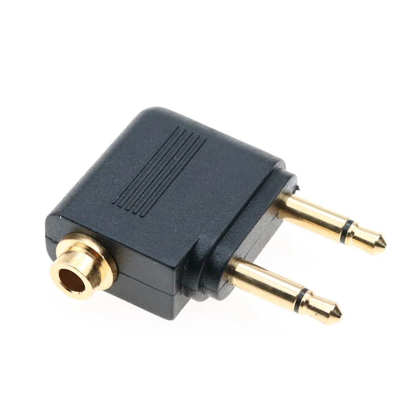 3,5 mm až 2 x 3,5 mm stereofónny uší zvukový adaptér Jack na letecké lietadlo Aircraft Airline pre slúchadlá náhlavnej súpravy