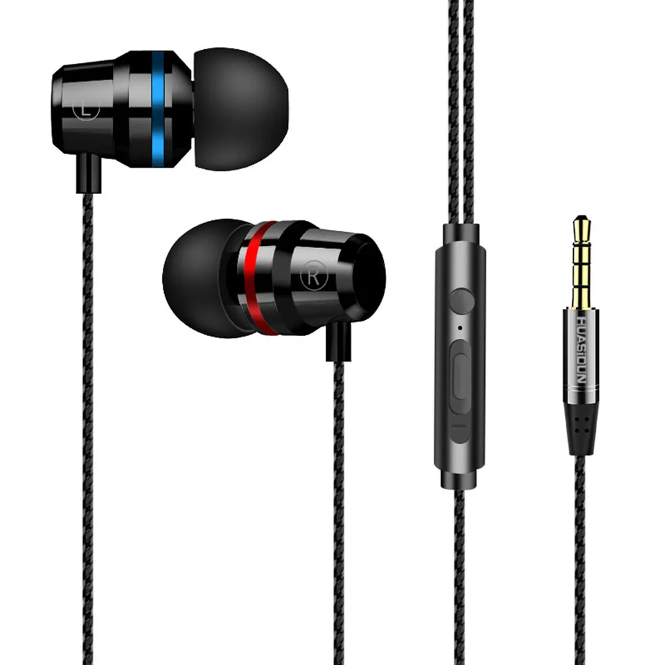 3,5 mm do uší slúchadlá slúchadiel slúchadlá Stereo basy kovové káblové slúchadlá Hifi Mic pre Xiaomi Samsung Android