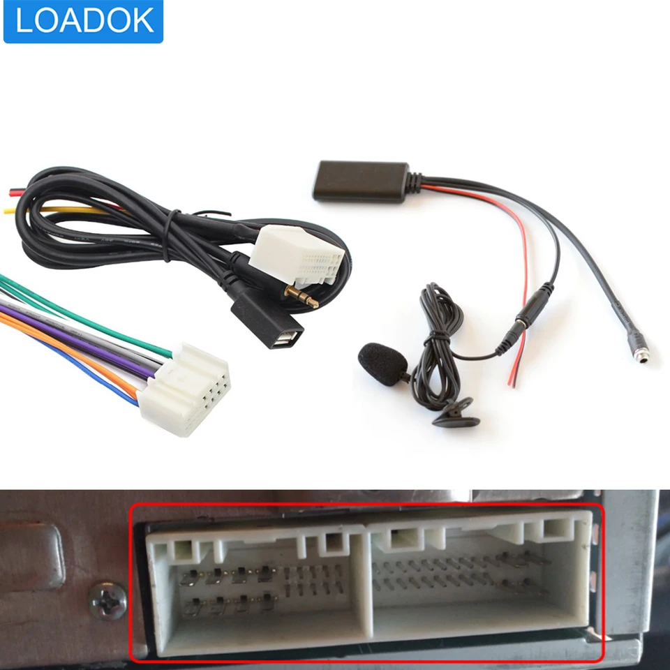 3,5 mm Jack Bluetooth Car Radio AUX USB Audio Changer Bedlá adaptér kábel pre Hyundai Elantra Kia K2 K5 IX35 IX45