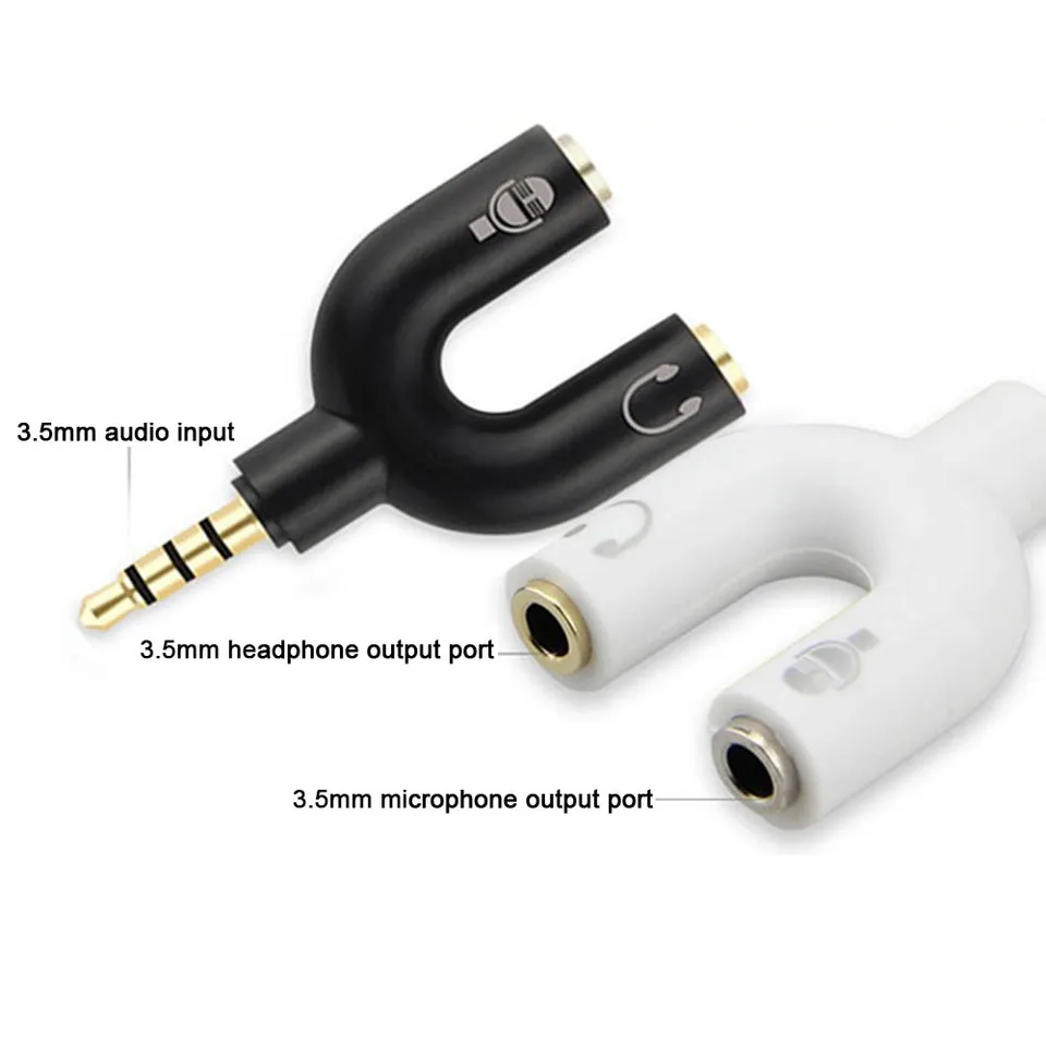 3,5 mm konektorový adaptér Splitter Stereo Audio slúchadlá