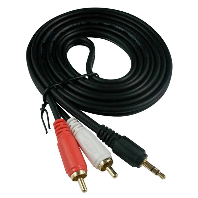 3,5 mm mužský konektor až av 2 RCA Muž Rozšírte káblový konektor pre telefón TV TV