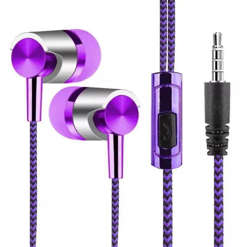 3,5 mm nylonové lano prepletené káblové slúchadlá Športové slúchadlá Basové slúchadlá stereofónne headset s mikrofónnou kontrolou hudobných slúchadiel