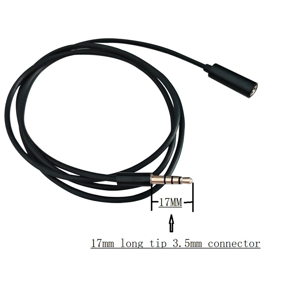 3,5 mm predlžovací kábel Muž a ženské stereofónne audio pre slúchadlá so 17 mm dlhou špičkou