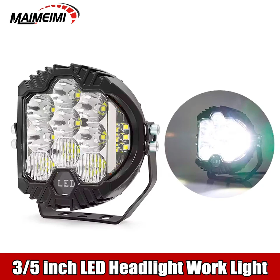 3/5 palca predné nárazníky LED svetlomety 4x4 Offroad Spotlight Lights pre Jeep Wrangler JK Harley Motorycle Motocykel Pracovná lampa