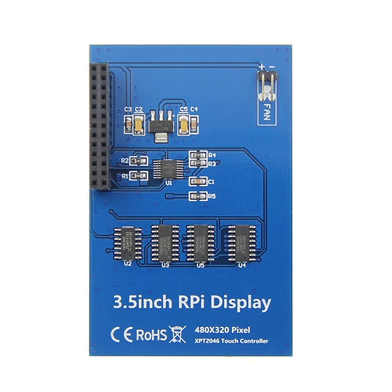 3,5 -palcový modul dotykovej obrazovky SPI 480x320 s 5V rozhraním ventilátora odporovej dotykovej obrazovky pre Raspberry Pi 3B+/4B
