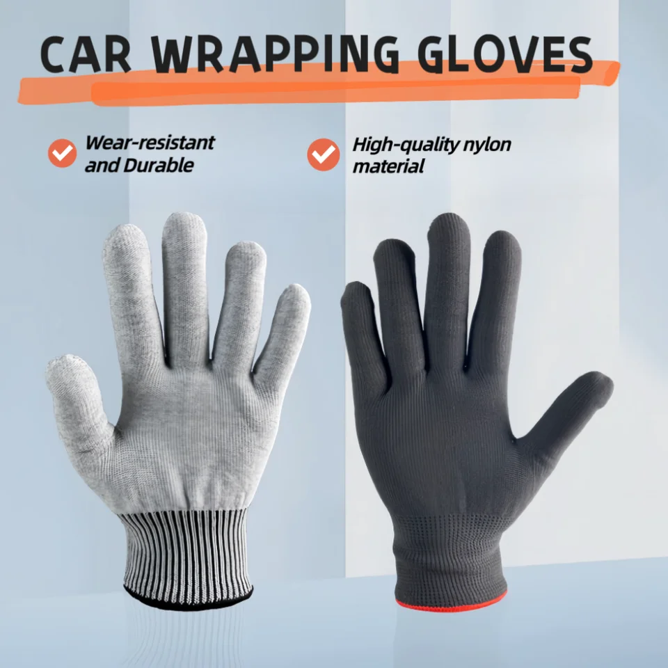 3/5 párov auto Vinyl obalujúce rukavice Anti-Statické okno Tint Film Inštalácia rukavíc nylonové tónovanie pracovné bezpečnostné rukavice Čistenie domu