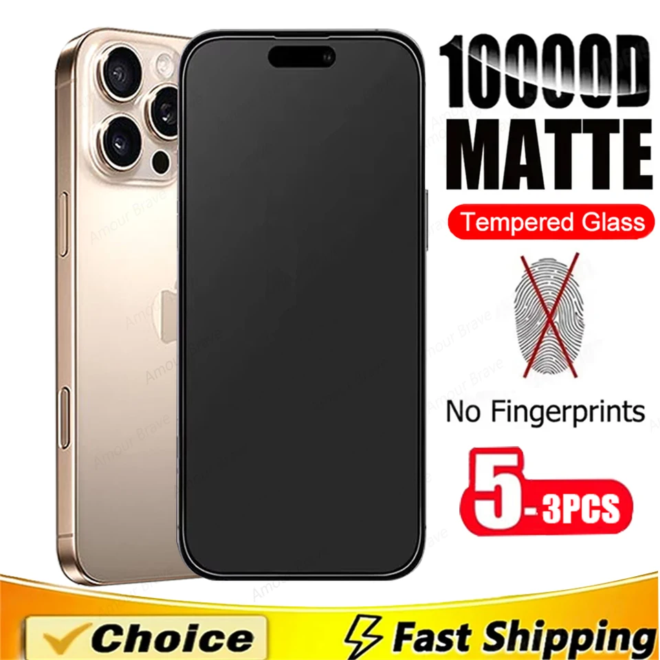 3-5ks lesné temperované sklo pre iPhone 16 15 14 13 12 Mini 11 Pro Max 8 7 Plus matný chránič obrazovky pre iPhone xr xs max