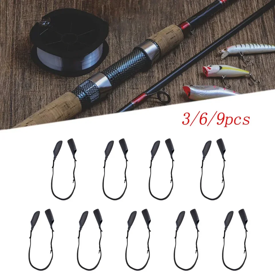 3/6/9ks rybárske pólové rukávy Luya Bundle Rod Belt Nastaviteľný rybársky prút Ochranné rukávy Rybárske prúty Tip Trip Cover Strap Nástroje