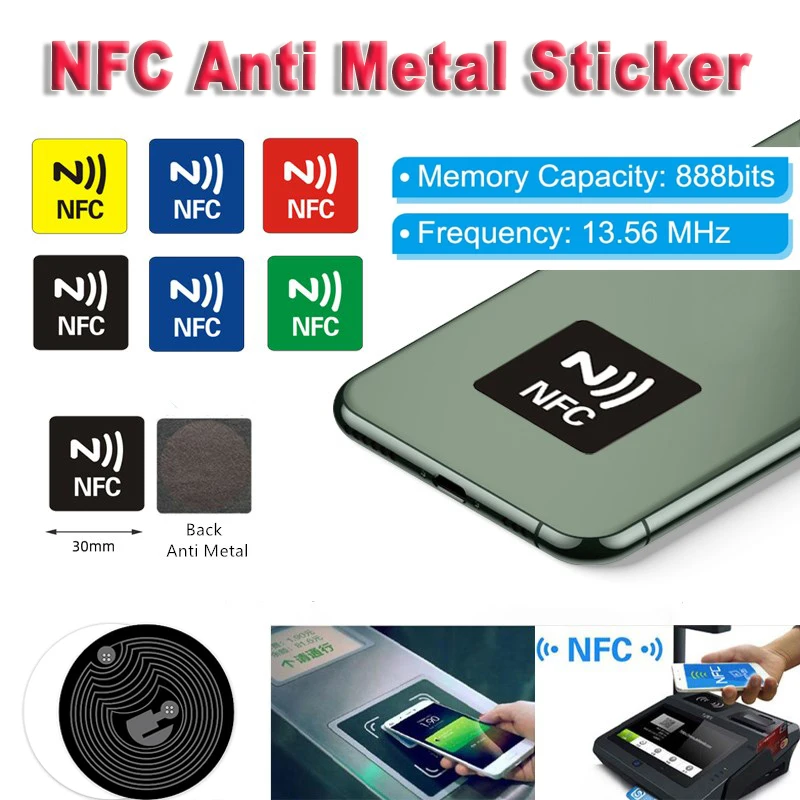 3/6ks NFC 216 značky NFC STACKERS NFC LABELE ADHESIVE STAKER STANCER NFC216 TAG 888