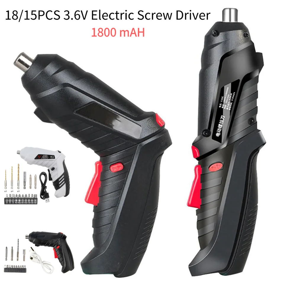 3,6V elektrické náradie Sada Oprava údržby domácnosti 1800 mAh lítiová batéria Mini domáca elektrická vŕtačka bezdrôtový skrutkovač