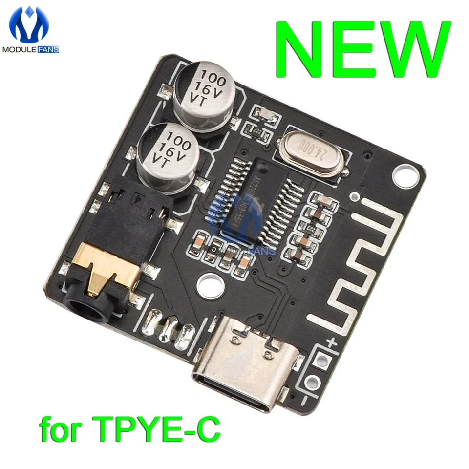 3,7-5V Mini Bluetooth Stereo Audio prijímač doska Modul s mikrofónom pre Arduino mp3 prehrávač Bluetooth bezstratovú dekodérovú dosku typu-C typu-c