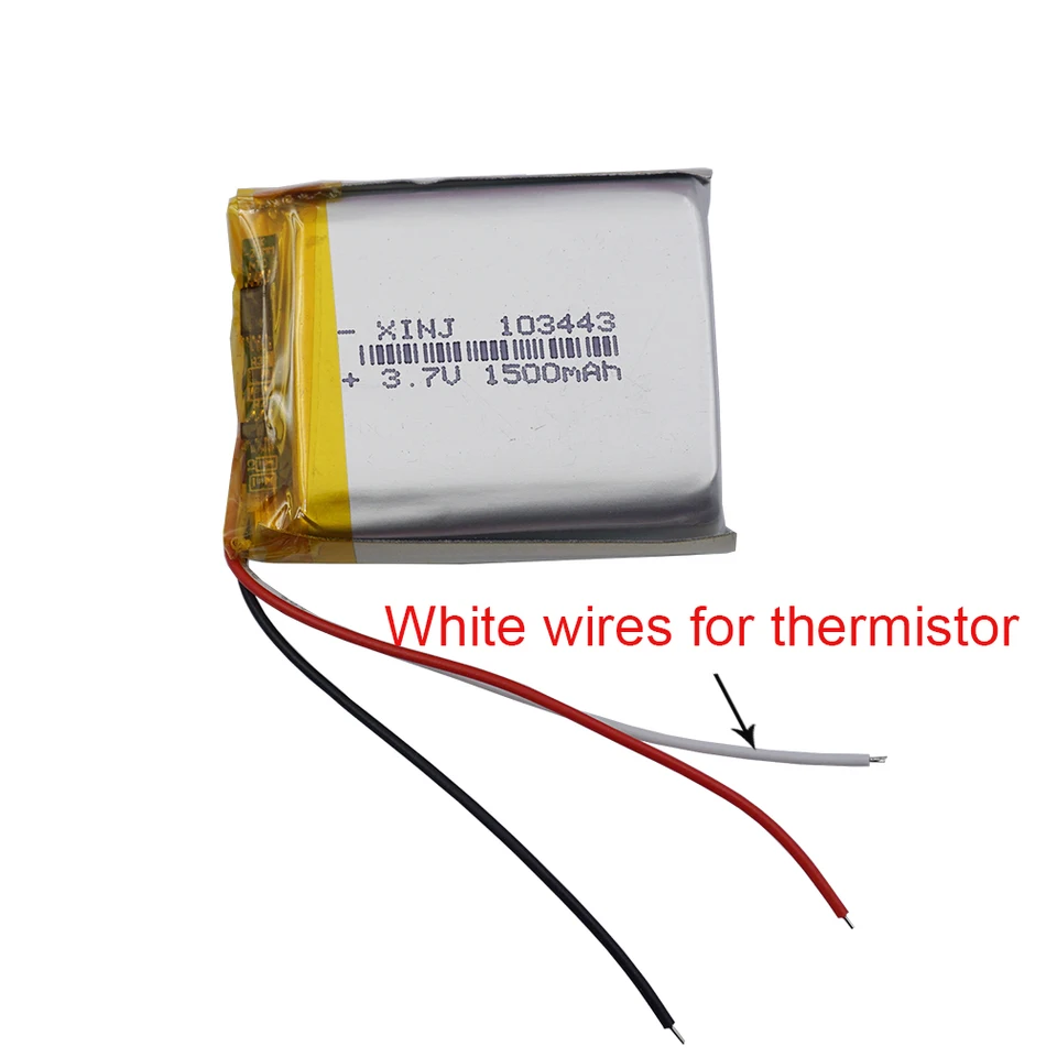 3,7 V 1500 mAh 5.55WH Termistor 3-Wires Nabíjateľné li-polymérové ​​litium batérie 103443 pre Drift Camera GPS Drift Camera Dashcam