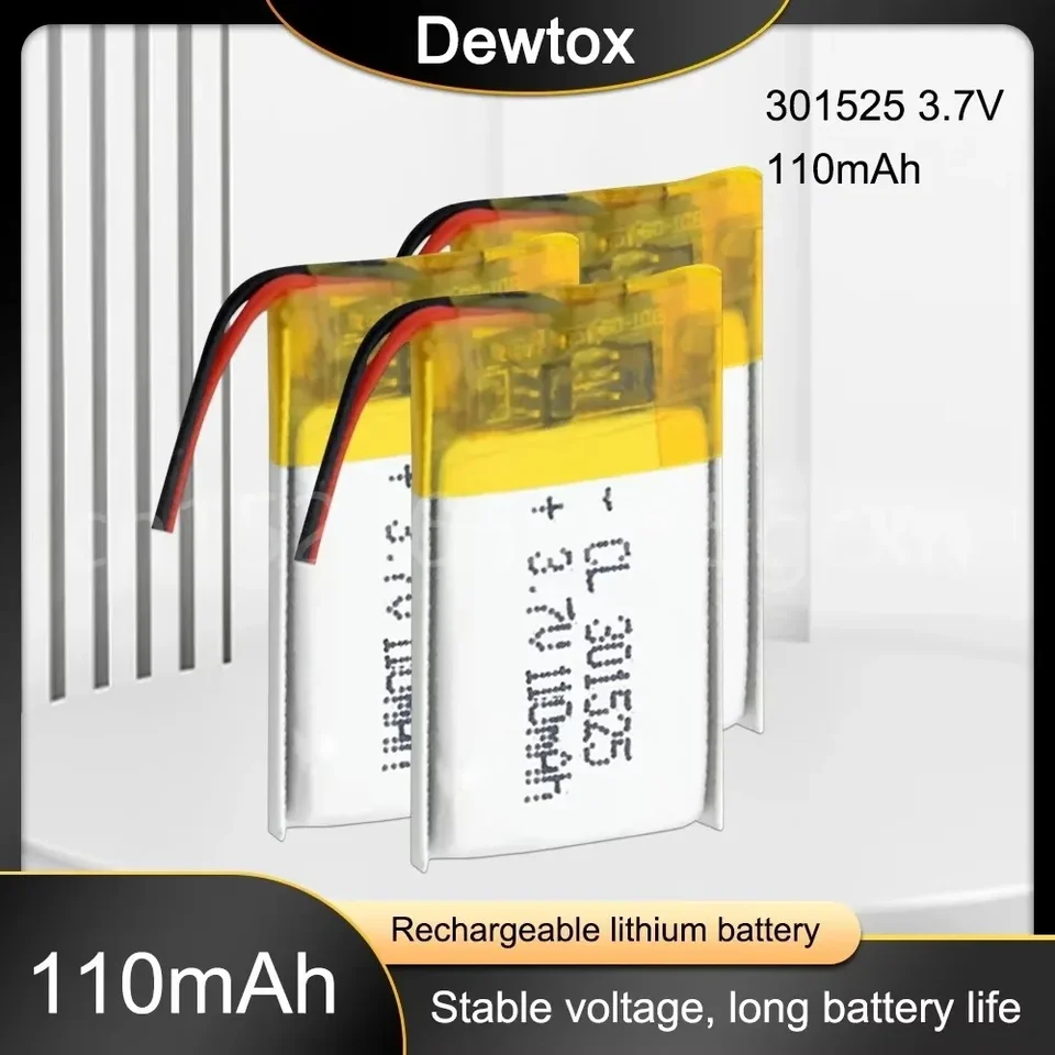 3,7V 110 mAh li-iónovej batérie 301525 Littium Polymér nabíjateľná batéria pre GPS lokalizátor MP3 MP4 Bluetooth Reproduktor LED svetlo LED