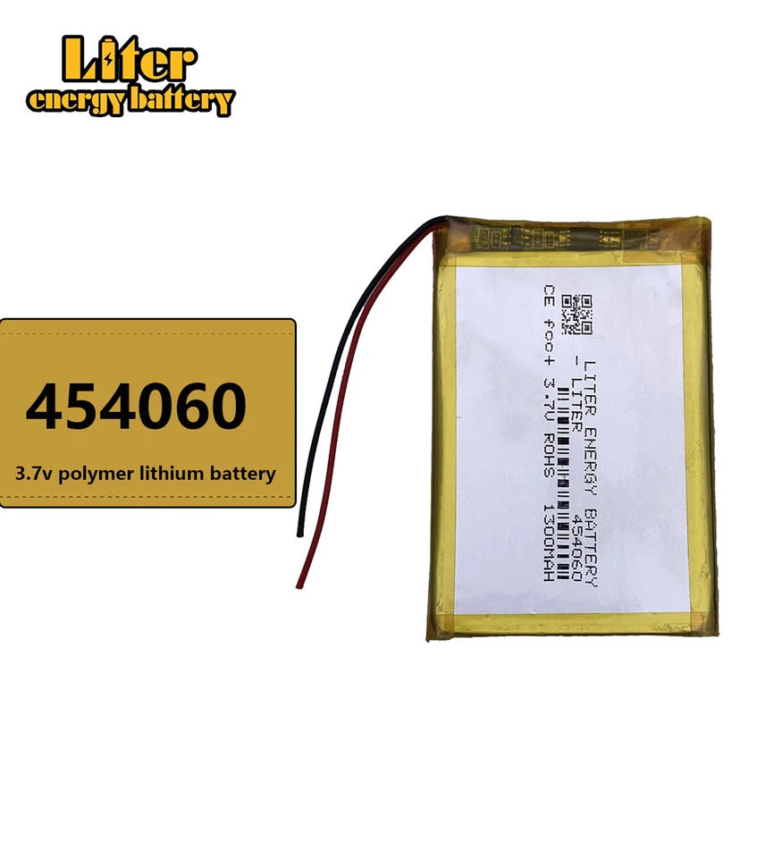 3,7V 1300 mAh 454060 Littium Polymer Polymer Li-po li iónové nabíjateľné batériové bunky pre mp3 mp4 MP5 GPS Mobile Bluetooth