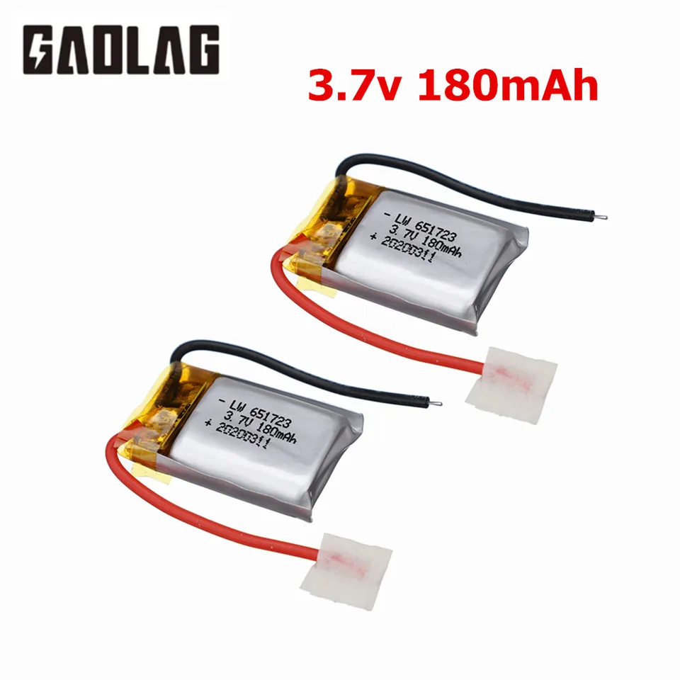 3,7V 180 mAh lipo batéria pre Syma S109G S111G MJXRC X900 X901 Vrtuľujúca batéria 3,7 V 180 MAH 651730 pre M3 RC vrtuľník 2ks