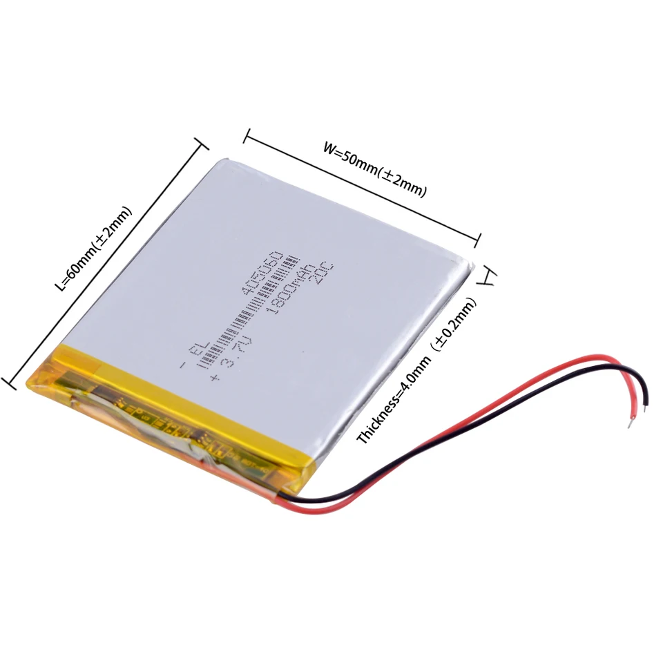 3,7V 1800 mAh 405060 Nabíjateľná lítium li-iónová polymérna batéria 045060 batérie