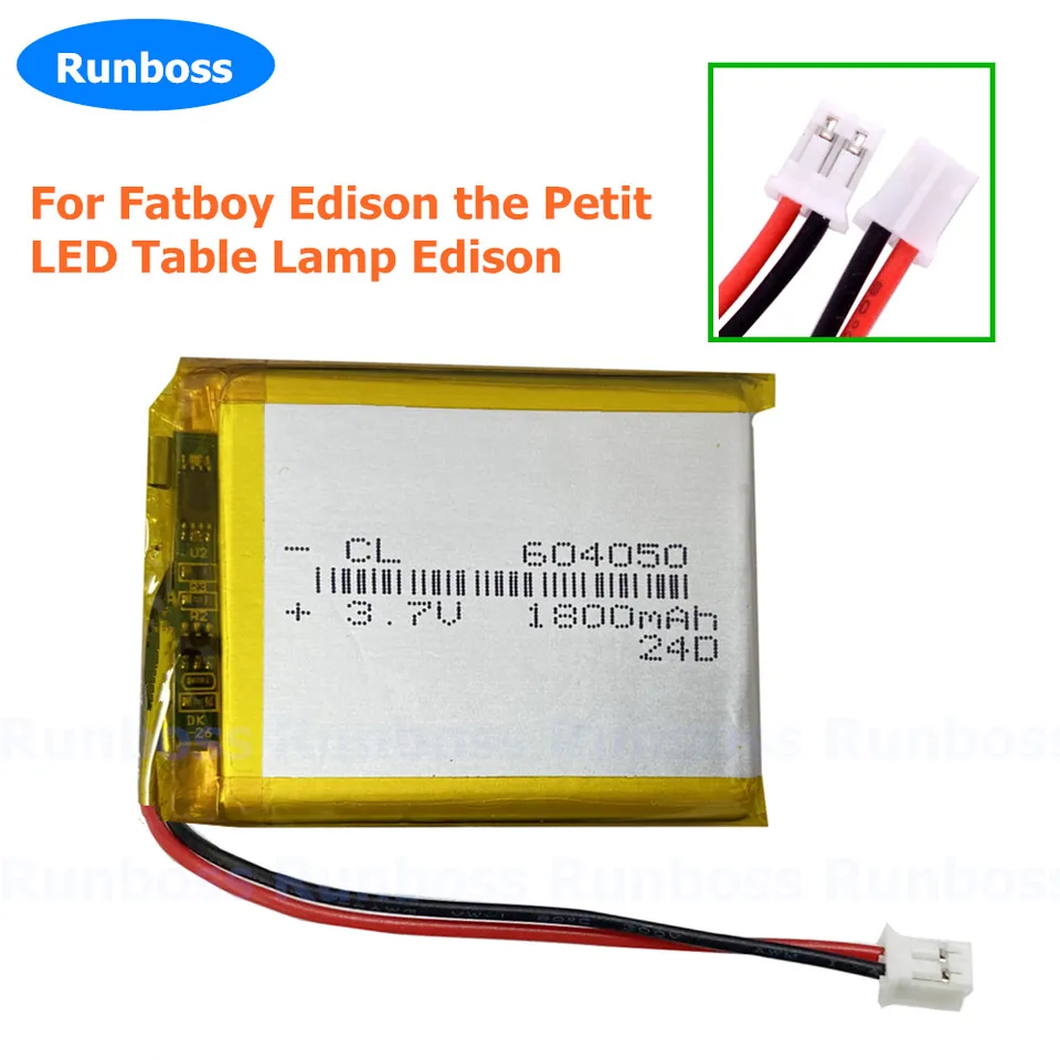 3,7V 1800 mAh Polymérna lítiová LED svetlá batéria PN704050 604050 pre Fatboy Edison Petit, LED stolová lampa Edison