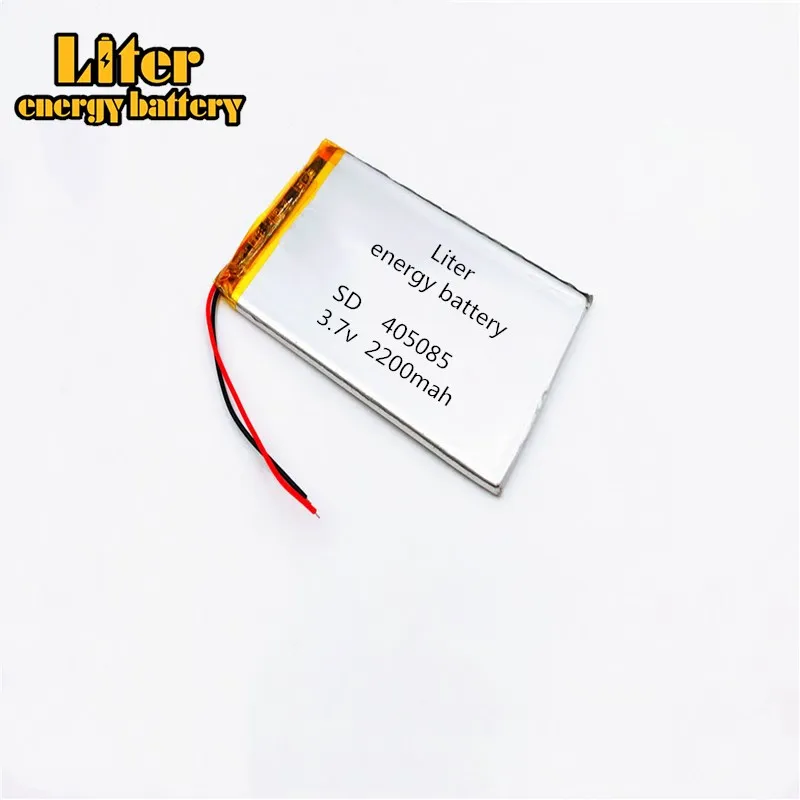 3,7V 2200 mAh 405085 Littium Polymer Polymer Li-po li iónových nabíjateľných batériových bunkách pre MP3 MP4 MP5 GPS