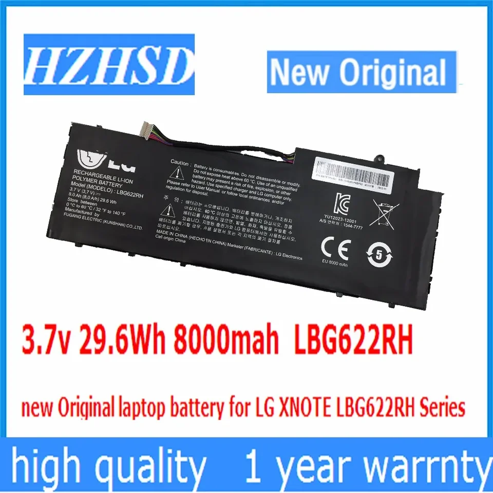 3,7V 29,6Wh 8000 mAh LBG622RH Nová originálna batéria prenosného počítača pre sériu LG XNOTE LBG622RH